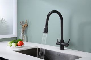 Смеситель для кухни Paulmark Lange La214212-418 чёрный металлик